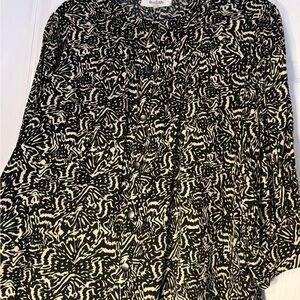 Bash ablack and Cream Patterned Blouse